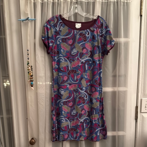title nine Blue and Plum Short Sleeve Mini Dress - Picture 1 of 7